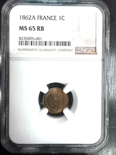 France Napoleon III 1852-1870 - 1 Penny 1862 Paris - NGC Ms 65 RB