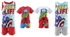 Kids Boys Marvel Avengers Top and Shorts Sets Captain America The Hulk Iron Man