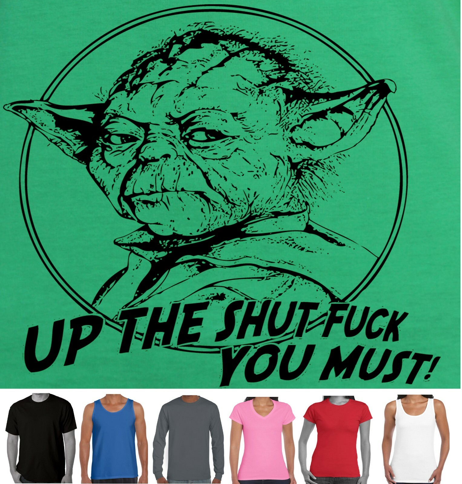 T-shirt Divertente Yoda Up The Shut You Must Star Wars Grafica - Foto 7