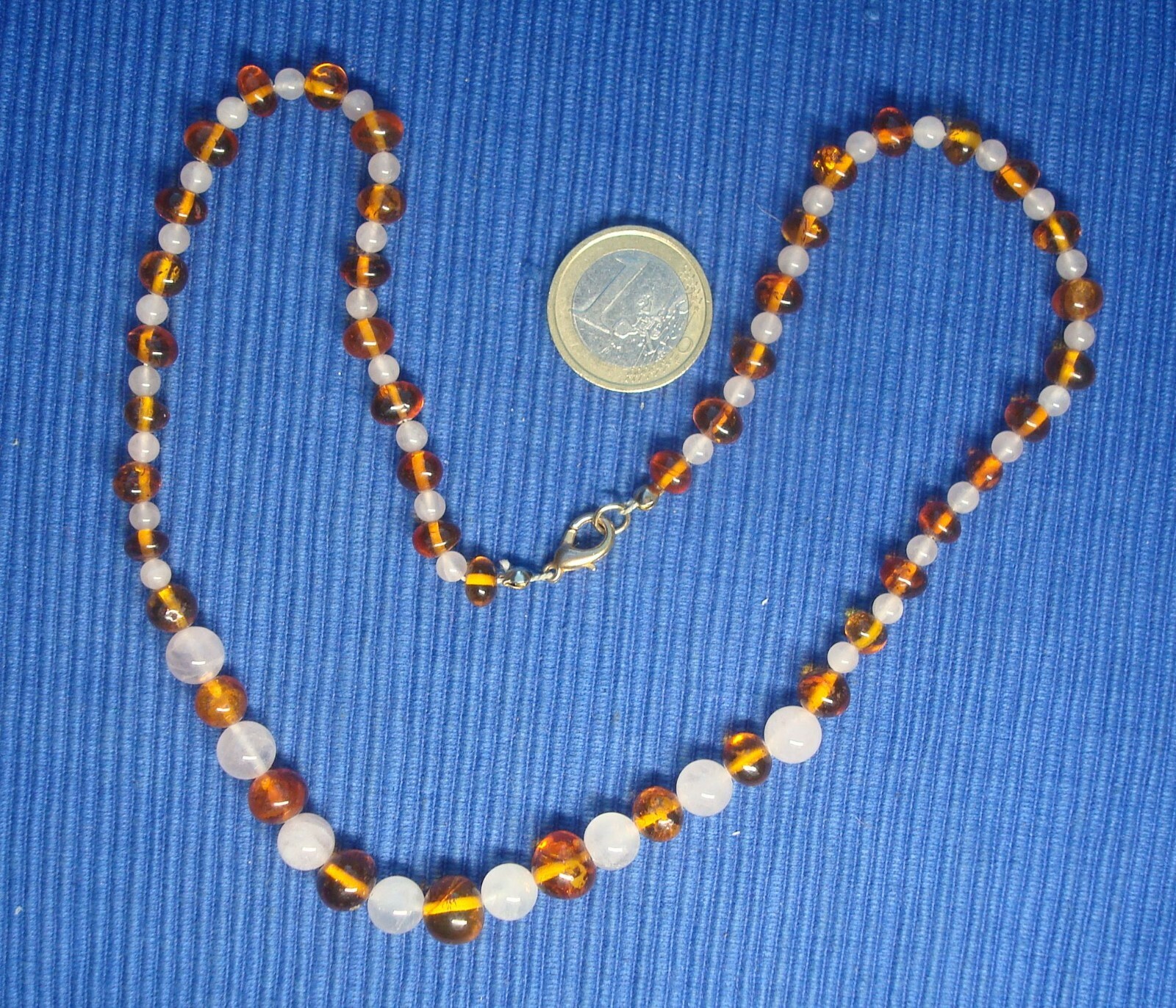 Collier ambre naturel précieux et quartz rose sélection prestige