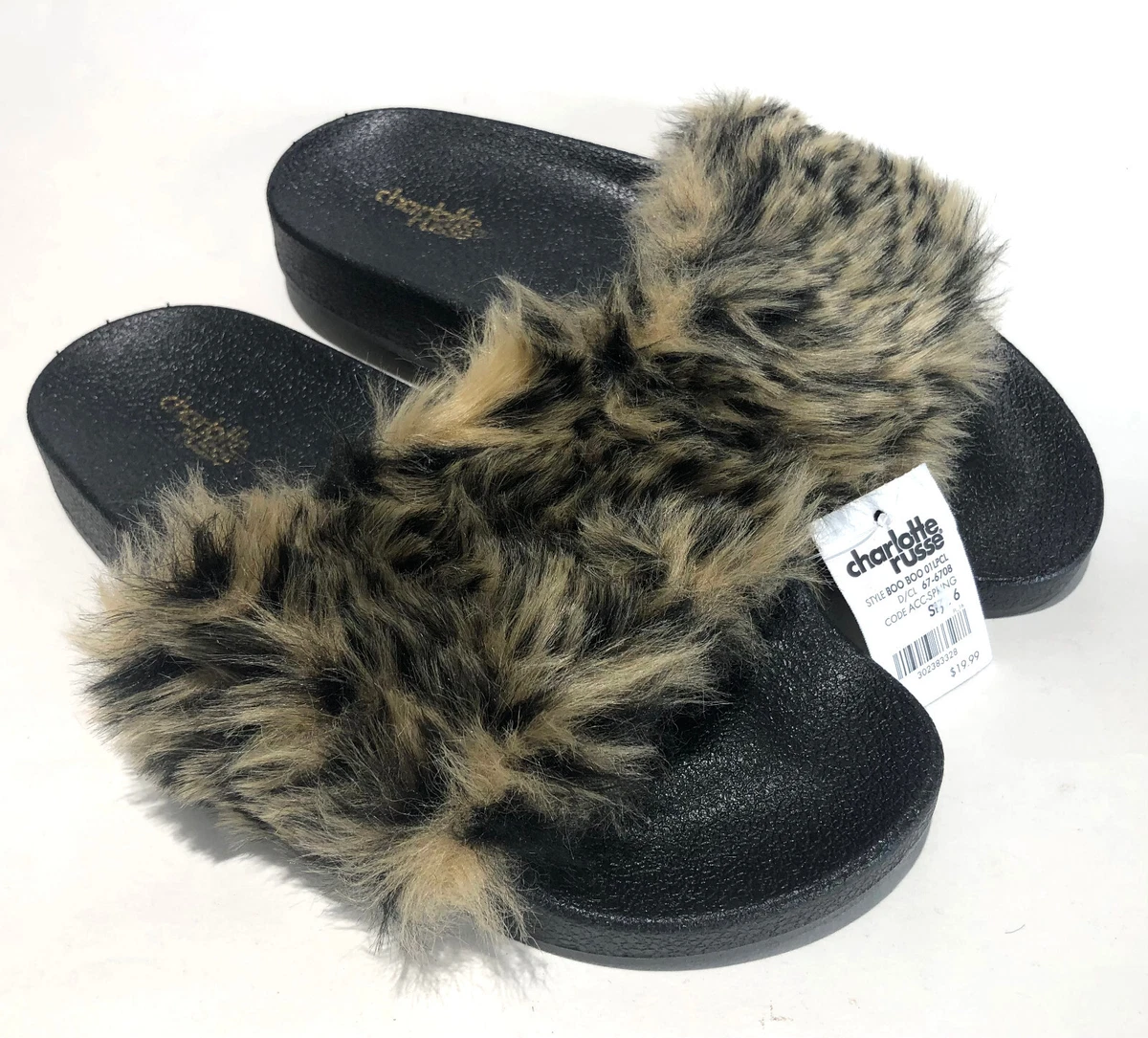 Flip flops with fur on them sale