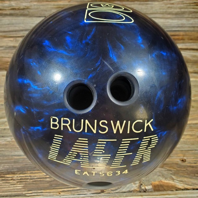 Brunswick Laser Bowling Ball 14lb Grey Pearl Swirl Marble Drilled