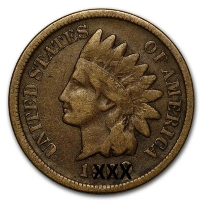 1 Indian Head Penny Copper Cent - 1859-1909 Full Date US Mint Coin [Circulated]