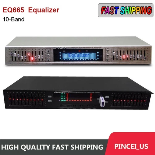EQ665 HIFI Digital HD Stereo 10-Band Graphic Equalizer Preamplifier Equalizer