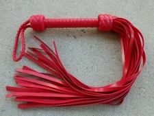 NEW HEAVY Red Silicone Flogger 36 TAILS FALLS - THUDDY VEGAN HORSE TRAINING TOOL