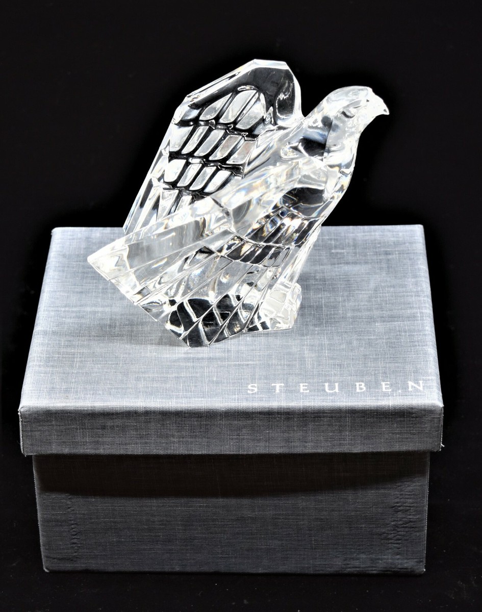 置物 Steuben Glass American Eagle Figurine Steuben crystal, art glass, sculptures, figurines, statue American