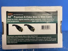 PTCGROUP 50 FT PREMIUM S-VIDEO MALE TO MALE CABLE 4 PIN MINIDIN GOLD PLATED