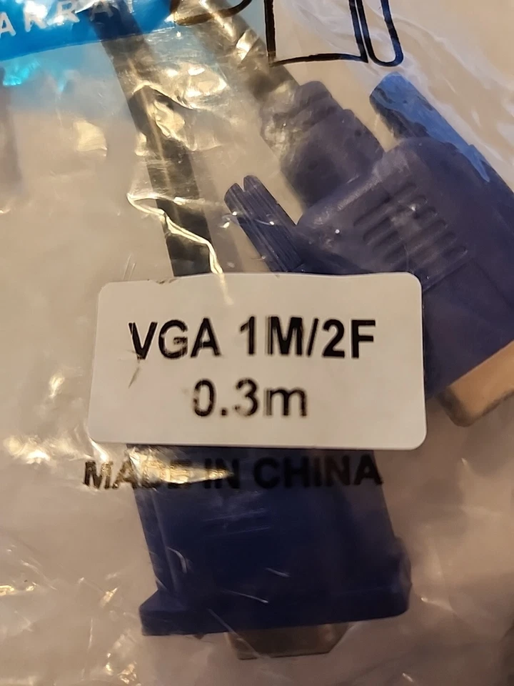 VGA SVGA 1 PC TO 2 MONITOR Male to 2 Dual Female Y Adapter Splitter Cable 15 PIN - Image 2 of 3