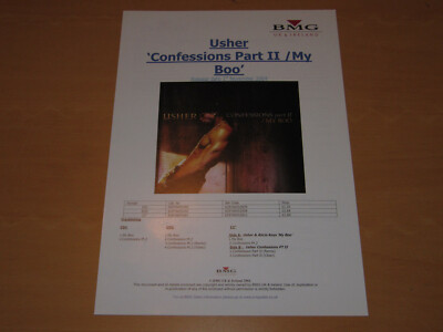 USHER - CONFESSIONS PART II / MY BOO -  PROMO DEALER FLYER / PRESS RELEASE