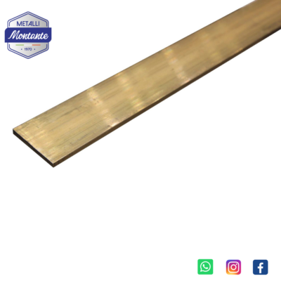 Asta Piatta Ottone MS58 – 10 X 8 Mm – Lunghezza A Scelta – Materiale Per Hobbistica