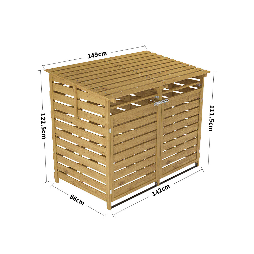 Garden Double Hide Wheelie Bin Store Storage Shed Tidy Outdoor Dustbin Bin Cover eBay