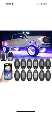 12 Pod RGB LED Rock Light Underbody Trail Rig Glow Lamp Offroad SUV Pickup Truck