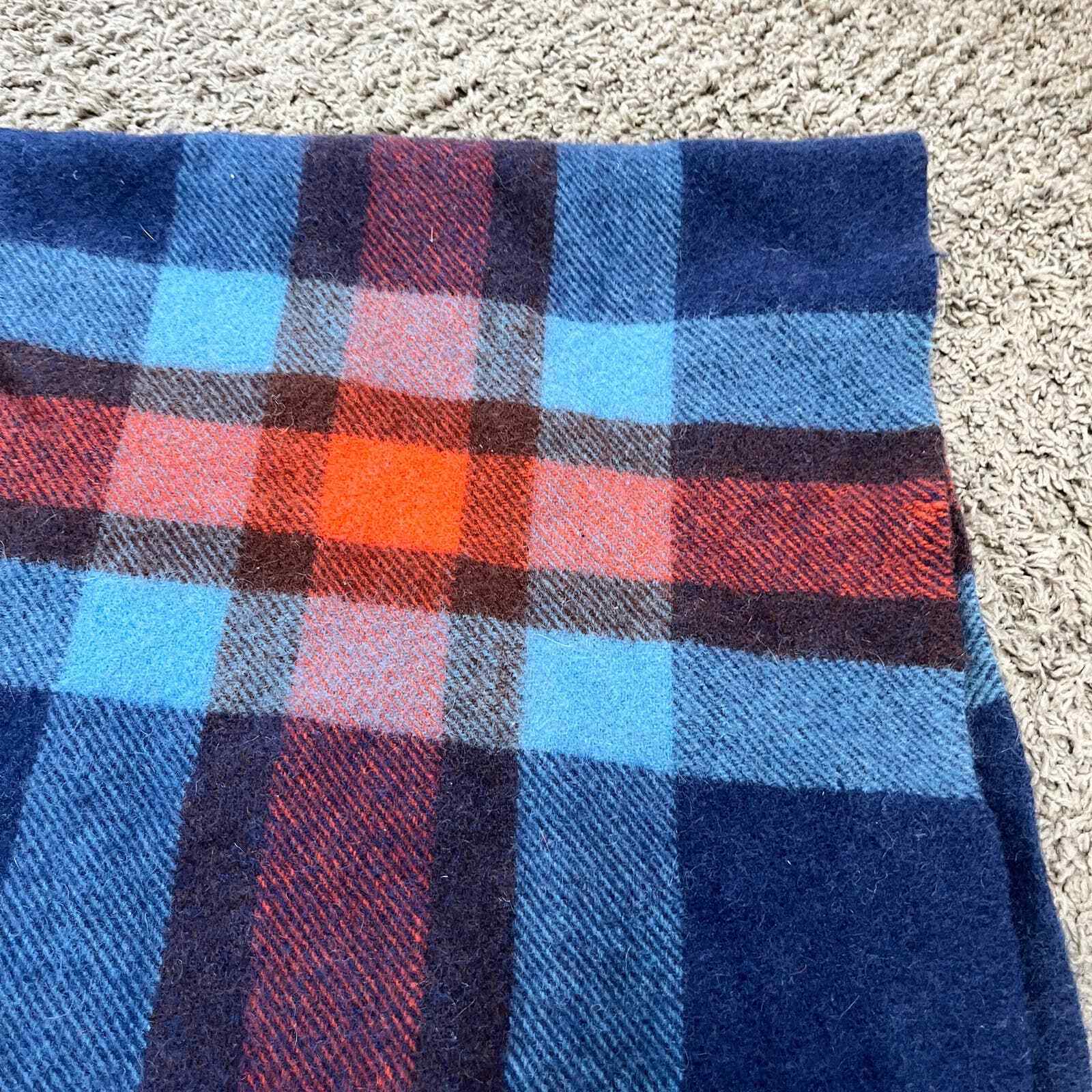 Vintage Troy Robe Stadium Blanket Wool 68" x 52" Blue Red eBay