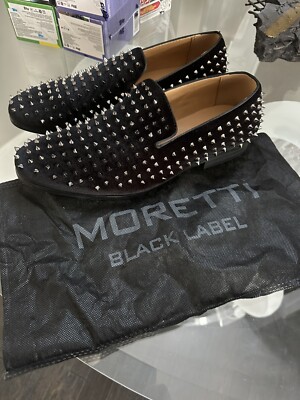 Moretti Mens Dress Shoes Black Label Studded Spike Black Size 9.5 US  Sylvester | eBay