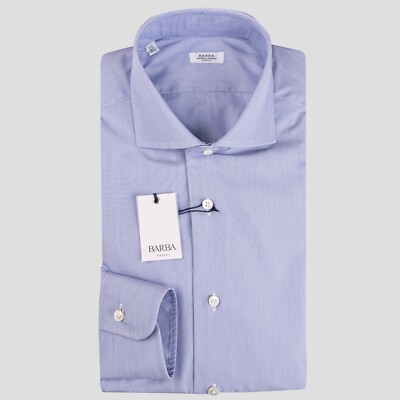NEW BARBA NAPOLI SHIRT 100% COTTON SIZE 18.5 US 46 EU BNSS32