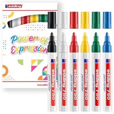edding 750 gloss paint marker pen set of 6 pens 2-4mm tip multi surface