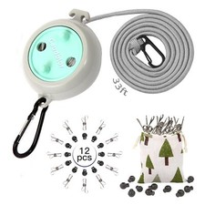 Portable Travel Clothesline Cord Caudblor Adjustable 33ft Camping Clothes lin...