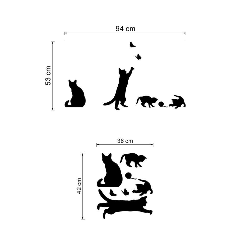 Cat Wall Sticker Removable Art Murals Wall Decals for Bedroom Living