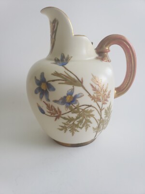 Orig. Antique Royal Worcester Flatbacked Jug Ewer Pitcher C. 1889 # 1094 7.75''