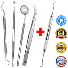 Dental Teeth Cleaning Dentist Scraper Pick Tool Calculus Plaque Floss Remover 5X