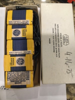 Leitz Photrometer 6 volt/  25W G.E. 1763 Lamps Bulbs w/ Soldered Leads Qty. 5