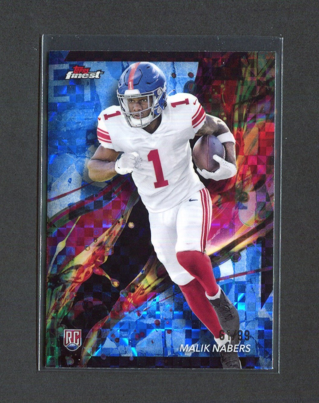 2024 Topps Finest - #90 Malik Nabers [Blue Checkerboard Ref] 61/99 Rookie RC