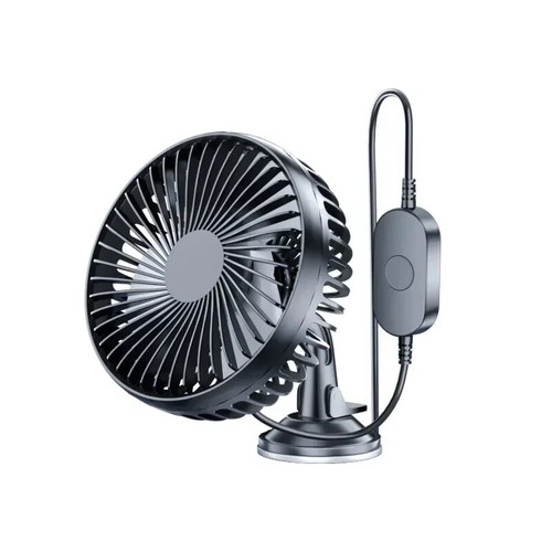 12V-24V 5W Auto Ventilator 3 Geschwindigkeiten Steuerung Tragbar Saugnapf Einzelkopf USB Autolüfter - Bild 11 von 11