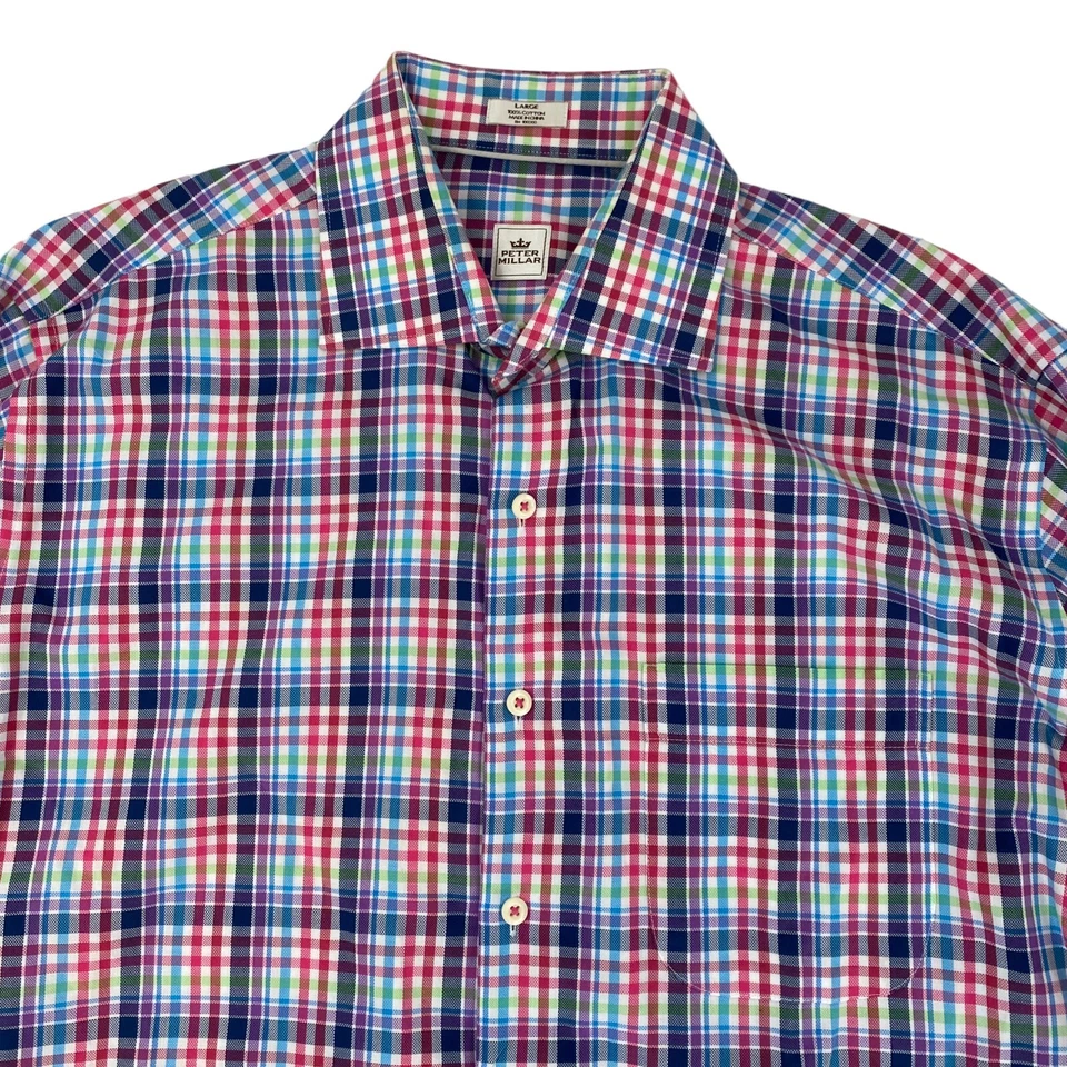 Camisa de vestir Peter Millar cuello extendido para hombre L Foto 2 de 3