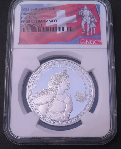 2023  Switzerland S50F , NGC PF 68 Ultra Cameo, Obwalden Shooting Festival   #3
