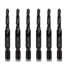 6-Piece 10-32NC Combination Drill Tap Countersink Bit Set SAE Made of High-S