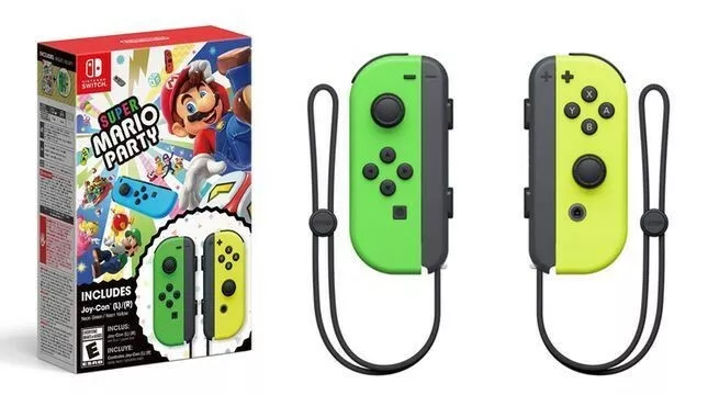 Super Mario Party Neon Green/Neon Yellow Joy-Con  - Best Buy