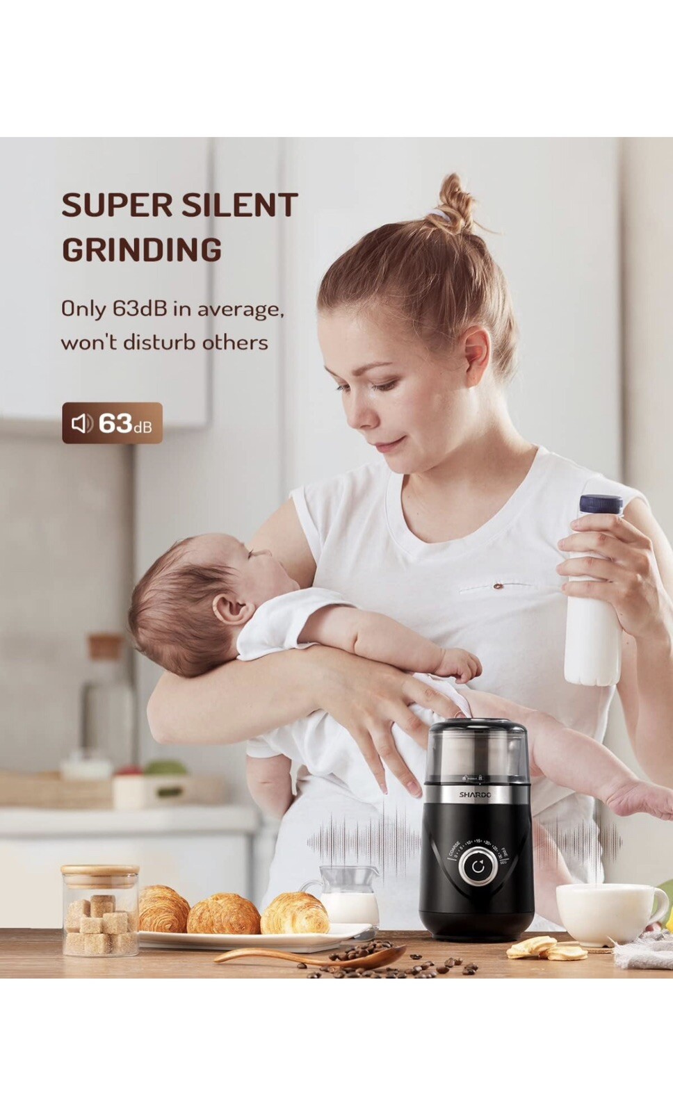 SHARDOR Adjustable Coffee Grinder Electric Herb Grinder Spice Grinder