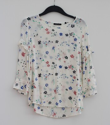 Marc O'Polo women's blouse size 34 beige colorful 3/4 sleeve shirt