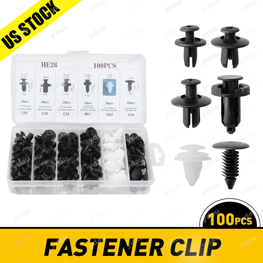 For Subaru 100Pcs Bumper Hood Clips Retainer Rivet Fastener Fender
