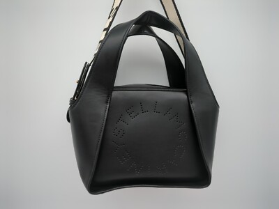 STELLA MCCARTNEY Logo Punching Handbag Crossbody Bag Black
