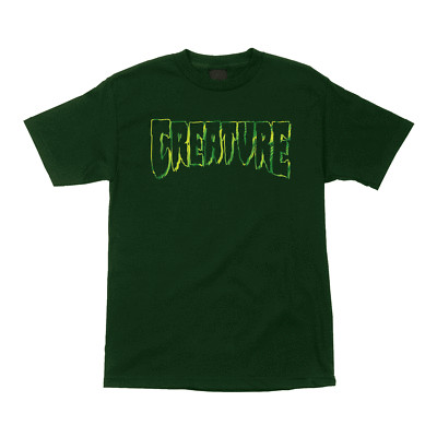 Creature Skateboard Shirt Psych Outline Dark Green Mens