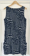 Uniqlo Women’s Black & White Geometric Sleeveless Drop-Waist Dress L UK 14 EU 42