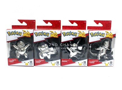 Jazwares Pokemon 25th Anniversary Silver Pikachu Charmander