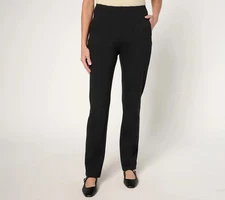 Belle by Kim Gravel Tall Ponte Hollywood Waist Pants Black 14 New