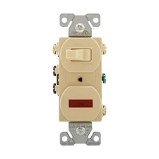 Eaton 294V 15 Amp 120V Combination 3-Way Switch & Pilot Light, Ivory