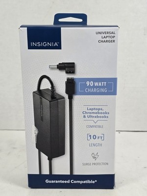 Insignia Universal 90W Laptop AC Adapter Charger Power Supply 10ft Cable Black