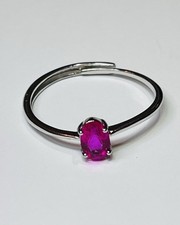 Dainty 925 Sterling Silver Pink Topaz Solitaire Ring