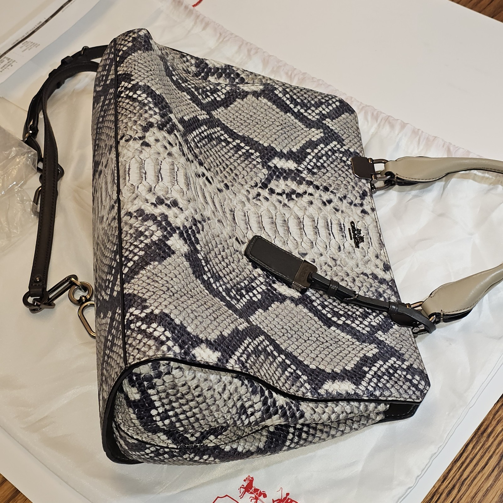 Coach Madison Python Lexie Carryall Embossed Leat… - image 8