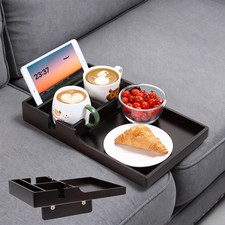 Nnewvante Couch Insert Tray 2-in-1 Sofa Organizer Bamboo 4 Compartments Fits Sea