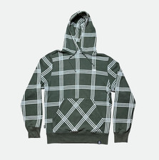 Franklin Marshall Hoodie Mens XL Green White Check Pullover 100% Cotton Italy