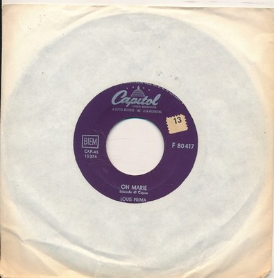 Oh Marie / Buona Sera - Louis Prima - LC Single 7'' Vinyl 254/22