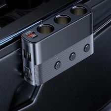 Lighter Cigarette Splitter Socket Fast Charger Adapter Power USB 12V Car 3 Way ☾