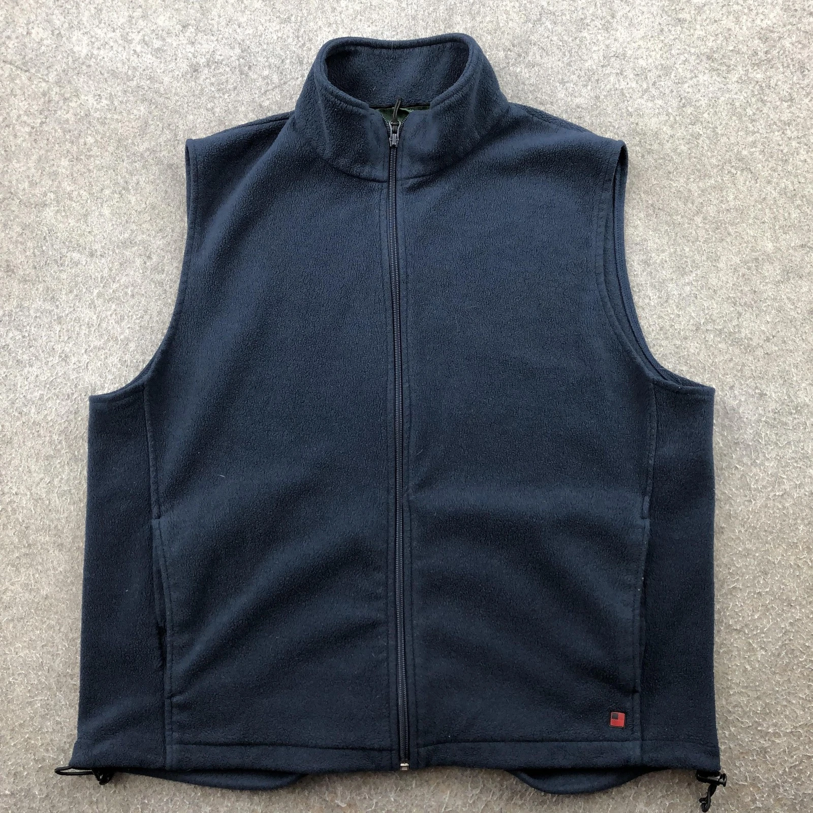 Woolrich Vest Mens XL Blue Fleece Full Zip Stand Collar Outdoor Hiking Layering