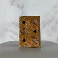 MCM Monogram Leather Cardholder Wallet Brown/Black Designer