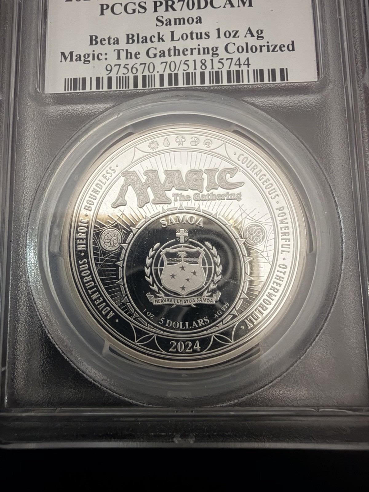 2024 Magic BETA BLACK LOTUS the Gathering 1 Oz Silver Coin 5$ Samoa 2499 Minted view 6